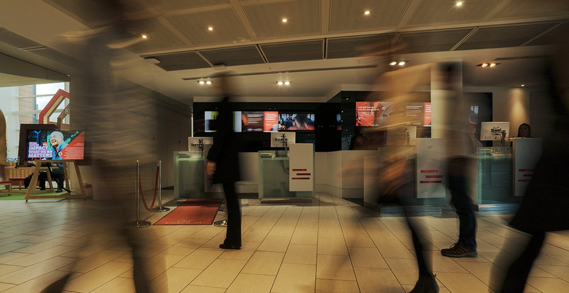 Digital signs in a Vodafone retail store